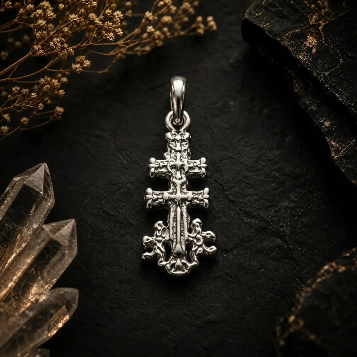Colgante Cruz de Caravaca en Plata de Ley 925