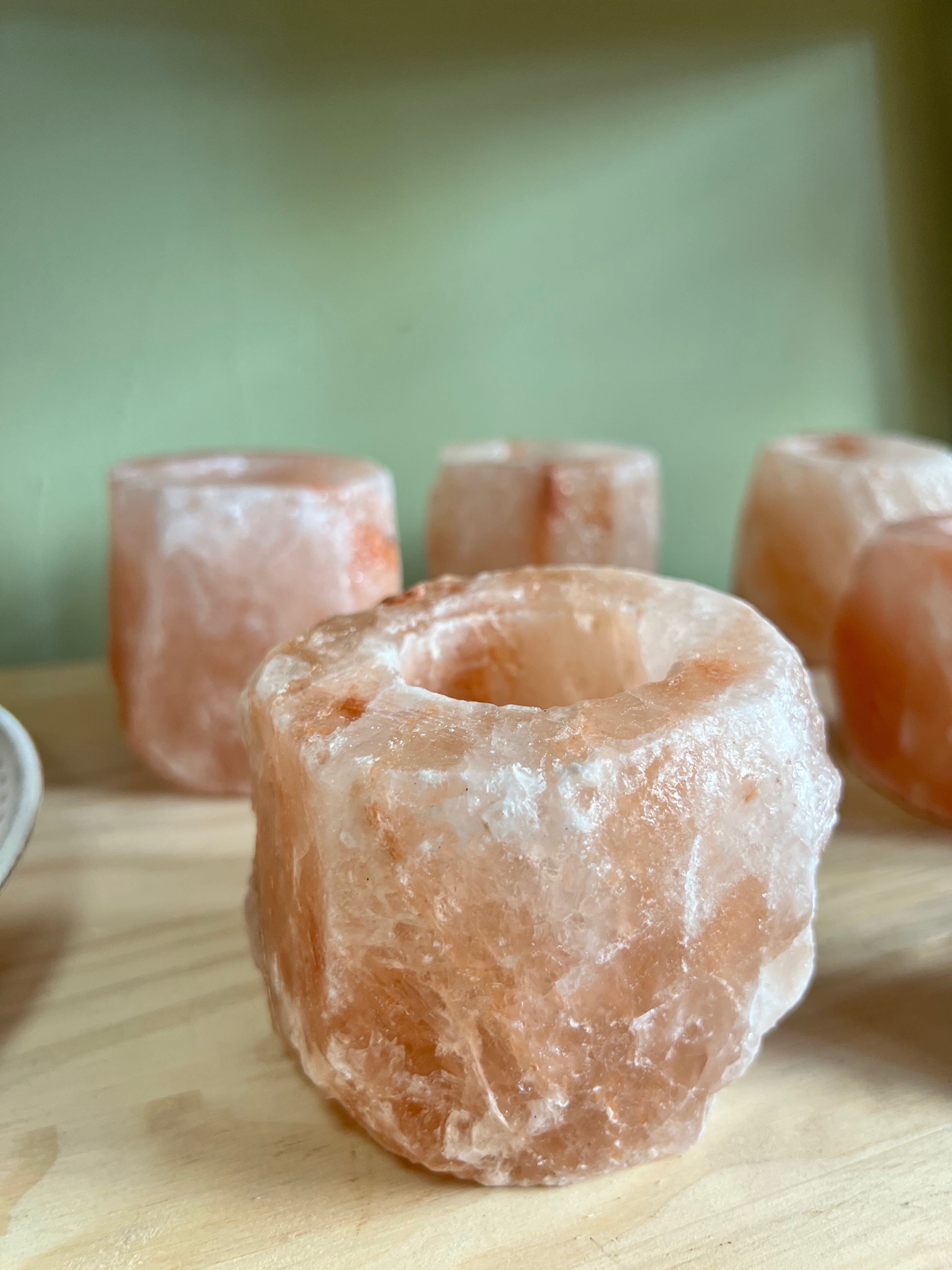 Porta velas de sal del Himalaya